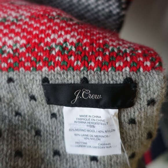 J Crew k2934 Extra Long Merino Wool Blend Scarf fair isle Multicolor Women's - Picture 7 of 14
